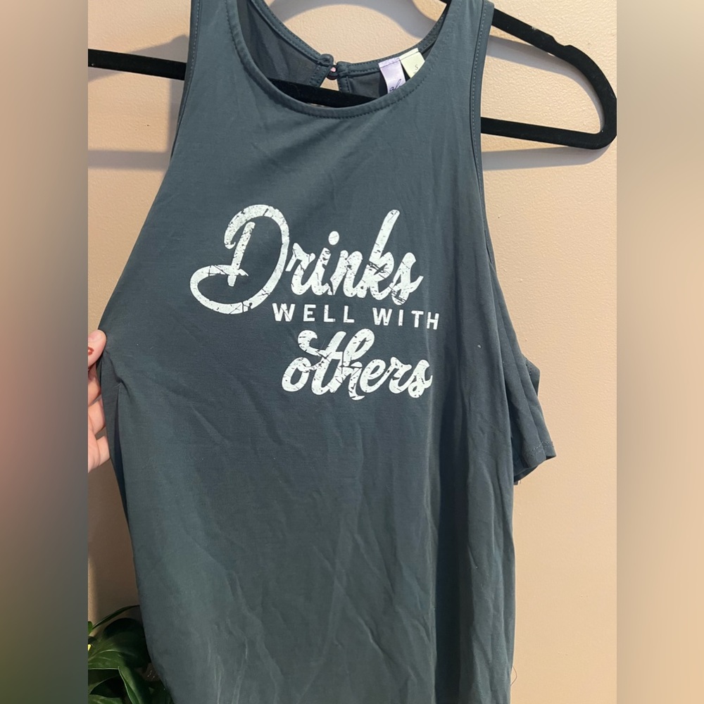 Cold Shoulder “Drinks well with others” Tee